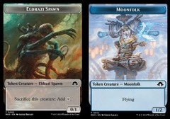 Eldrazi Spawn (2) // Moonfolk (12) Token - Foil